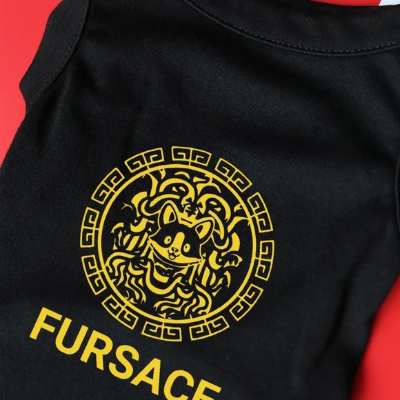 FURSACE Small Dog/ Cat Tee Shirt/ Black and Gold/ Brand New - Picture 5 of 14